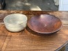 Wooden Bowl and Studio Pottery Bowl - 2
