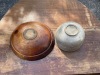 Wooden Bowl and Studio Pottery Bowl - 3
