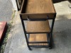 Rolling Bar Cart With Wood Shelves and Metal Frame - 2