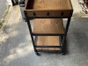 Rolling Bar Cart With Wood Shelves and Metal Frame - 3