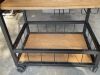 Rolling Bar Cart With Wood Shelves and Metal Frame - 5