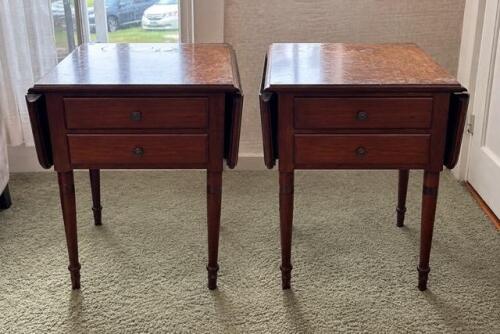 Pair of Drop Leaf Side Tables in the Federal Style