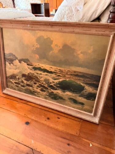 Vintage Framed Coastal Seascape Print