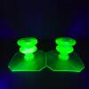 Pair of Uranium Glass Candlesticks in Art Deco Style