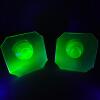 Pair of Uranium Glass Candlesticks in Art Deco Style - 3