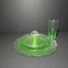 Depression Uranium Glass Tray and Tumbler in Art Deco Style - 2