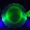 Depression Uranium Glass Tray and Tumbler in Art Deco Style - 3