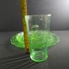 Depression Uranium Glass Tray and Tumbler in Art Deco Style - 4