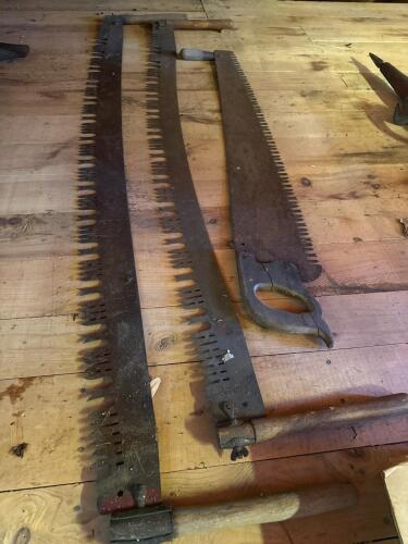 Antique Crosscut Saws with Wooden Handles