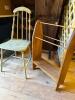 Antique Spindle-Back Chair and Wooden Quilt Rack