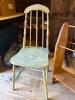 Antique Spindle-Back Chair and Wooden Quilt Rack - 3