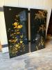 Pair of Asian-Style Lacquered Floral Art Panels - 3