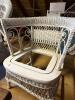 Wooden Bench and Two Wicker Chairs - 2