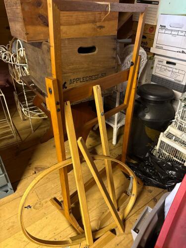 Vintage Wooden Embroidery Hoop Frame Stand