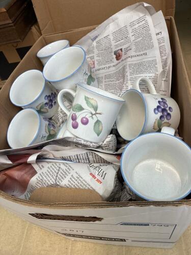 Savoir Vivre Luscious Fruit Pattern Stoneware Mugs and Plates