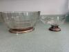 Glass Bowl and Gravy Boat with Silver-Plated Bases
