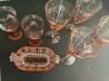 Assorted Pink Depression Glass Bowls, Plates, Glasses and Dishes - 7
