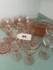 Assorted Pink Depression Glass Bowls, Plates, Glasses and Dishes - 10