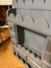 Antique Blue Painted Cabinet with Drawers & Wood Plate Rack - 6