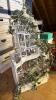 White Decorative Birdcage With Artificial Ivy and Lights