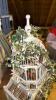 White Decorative Birdcage With Artificial Ivy and Lights - 3