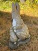 Concrete Rabbit and Bunny Garden Statue, Signed! - 4
