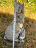 Concrete Rabbit and Bunny Garden Statue, Signed! - 7