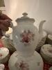 Porcelain Dinnerware Set With Floral and Gilt Rim - 16