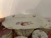 Porcelain Dinnerware Set With Floral and Gilt Rim - 18