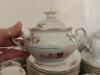 Porcelain Dinnerware Set With Floral and Gilt Rim - 29