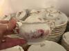Porcelain Dinnerware Set With Floral and Gilt Rim - 30