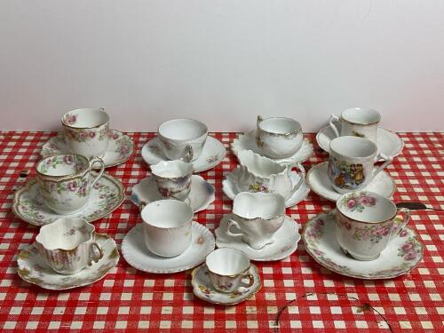 Mixed Lot of Floral Demitasse Cups and Saucers