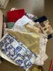 Assorted Fabric Pieces and Craft Ribbon Spools - 4