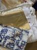 Assorted Fabric Pieces and Craft Ribbon Spools - 6