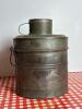 Antique Tin Milk Pail with Lid and Handle