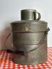 Antique Tin Milk Pail with Lid and Handle - 3
