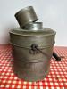 Antique Tin Milk Pail with Lid and Handle - 7