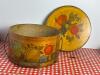 Folk Art-Style Painted Wood Pantry Box with Handle