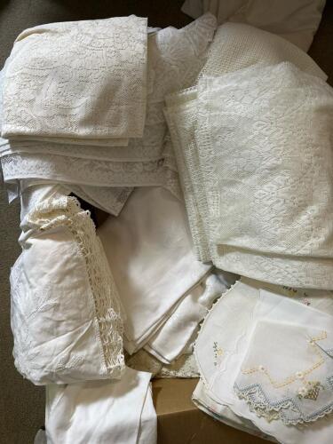 Assorted Vintage and Contemporary Table Linens and Doilies