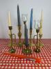 Brass Candlesticks and Hurricane Candle Holders