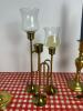 Brass Candlesticks and Hurricane Candle Holders - 4