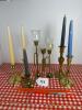 Brass Candlesticks and Hurricane Candle Holders - 8