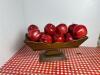 Wooden Compote with Faux Red Apples in Country Style