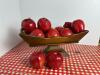 Wooden Compote with Faux Red Apples in Country Style - 3