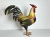 Metal Rooster Sculpture Folk Art-Style