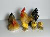 Porcelain Rooster, Hen, and Chicks Figurines Farmhouse-Style