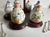 Lenox Porcelain Jam Jars With Spoons on Wooden Stand - 2