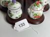 Lenox Porcelain Jam Jars With Spoons on Wooden Stand - 8
