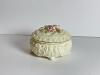 Porcelain Trinket Box With Floral Relief in Victorian Style