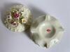 Porcelain Trinket Box With Floral Relief in Victorian Style - 3